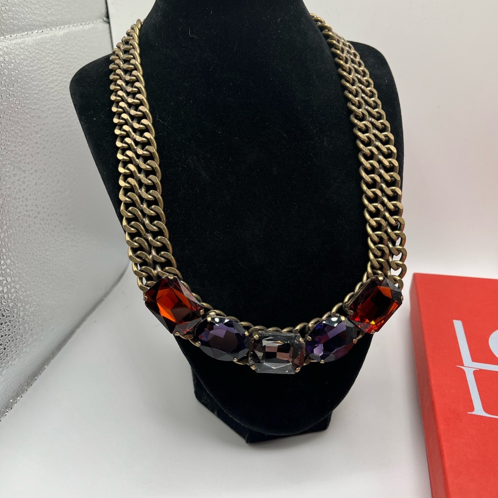 LOGO Links by Lori Goldstein Gold Chain Statement Necklace